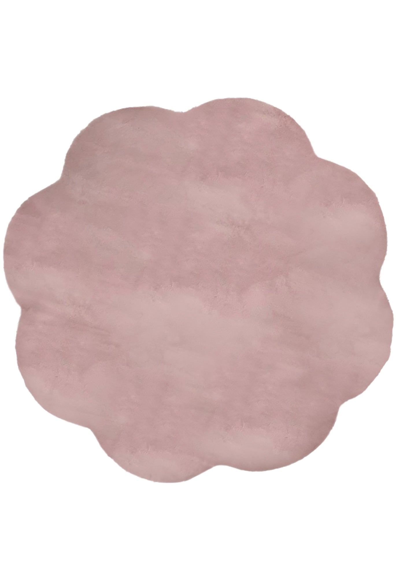 Plush Faux Fur Pink Flower Rug