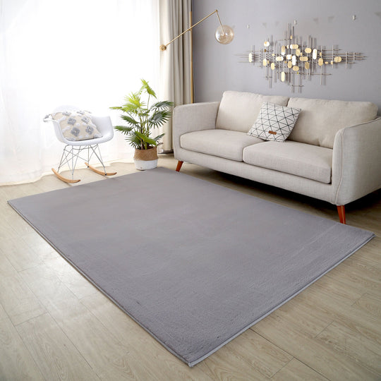 Silver Plush Rug Plush Faux Fur Silver Rug – Rugs N More