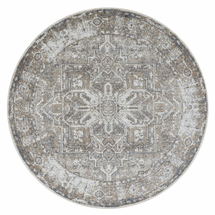 Easy 361 Earth  Washable Round Rug