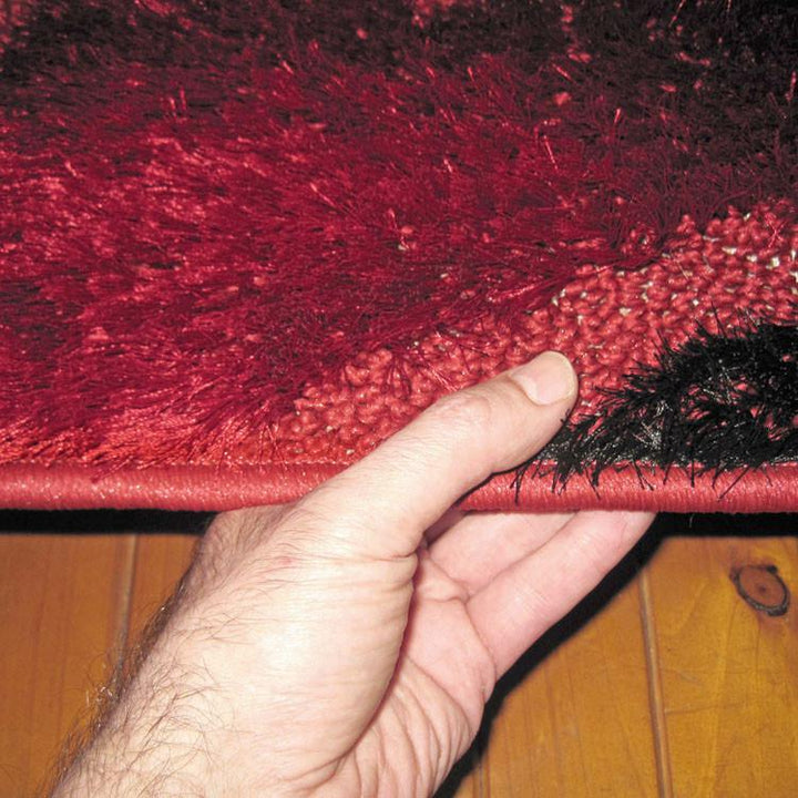 Luxury Shaggy 5263 Red Hallway Runner