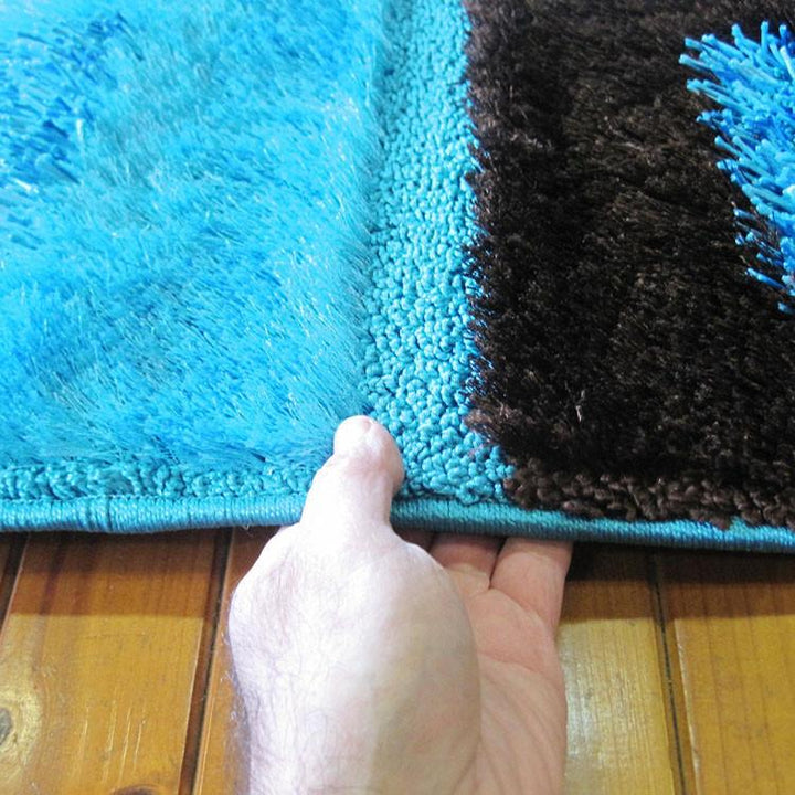 Luxury Shaggy 1206 Turquoise Hallway Runner