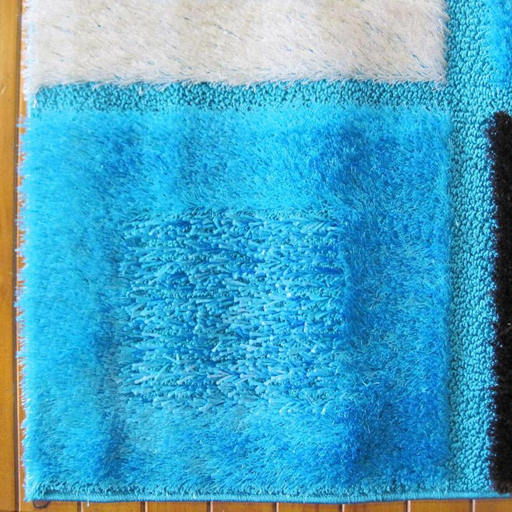 Luxury Shaggy 1206 Turquoise Hallway Runner