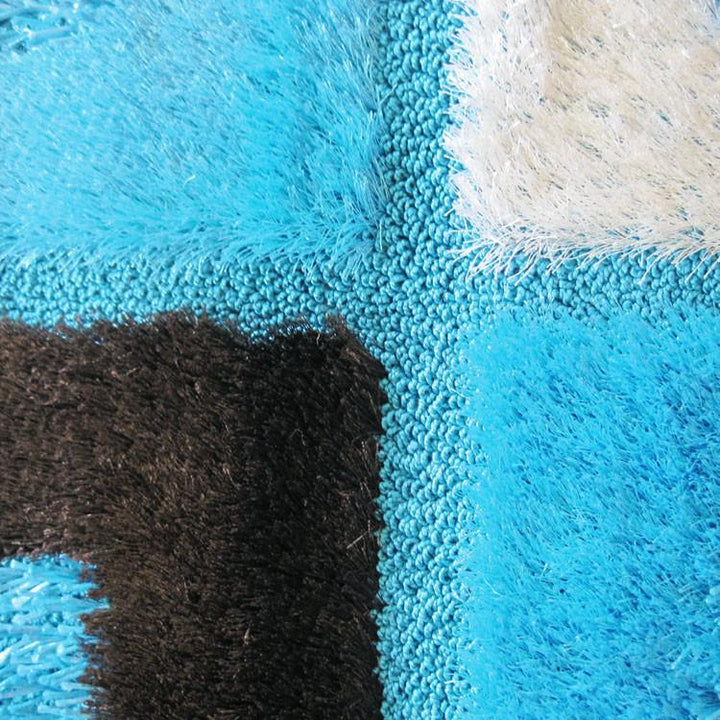 Luxury Shaggy 1206 Turquoise Hallway Runner
