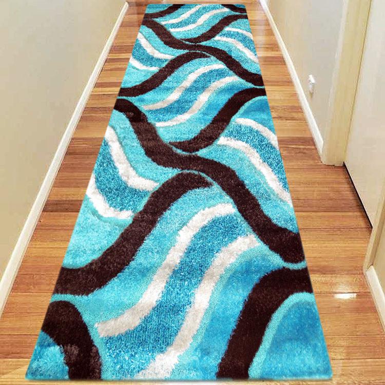 Luxury Shaggy 5328 Turquoise Hallway Runner