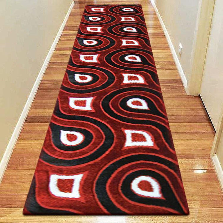 Luxury Shaggy 5263 Red Hallway Runner