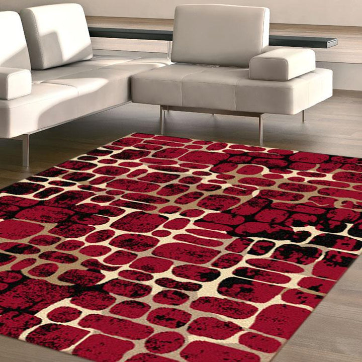 Affordable 2013 Red Modern Rug