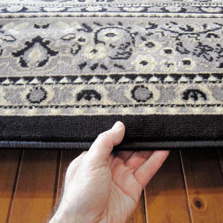 Affordable 6331 Black Hallway Runner