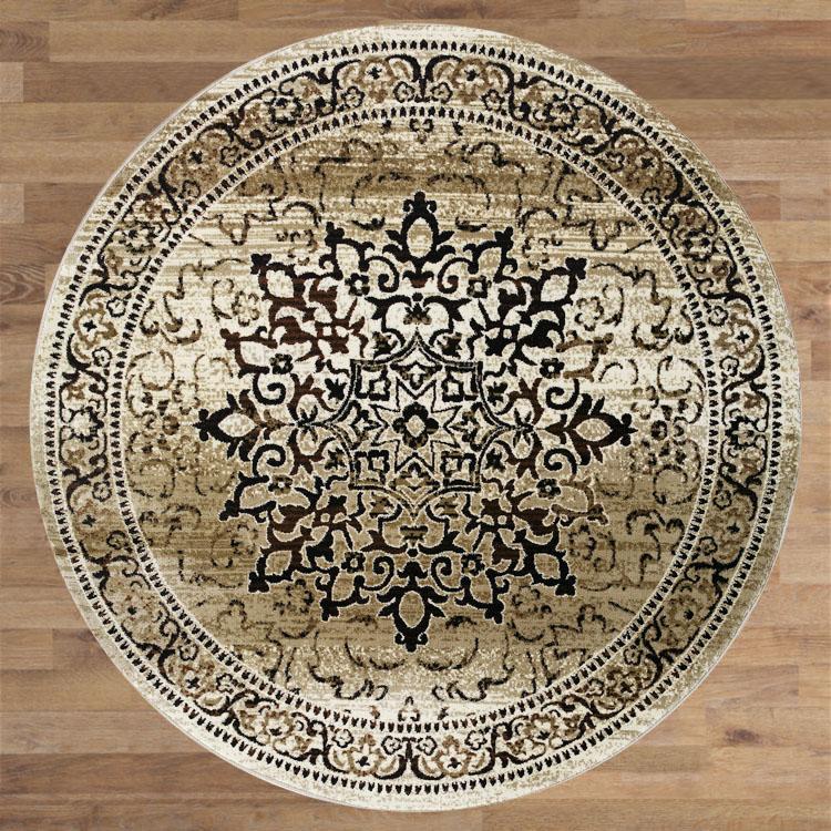 Desert 892 Beige Round Rugs