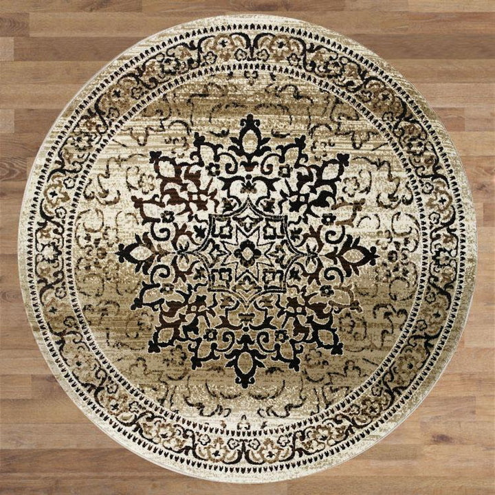 Desert 892 Beige Round Rugs