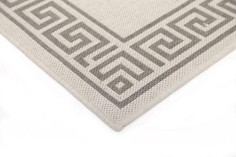 Sisalo Beige Bordered Patterned Rug